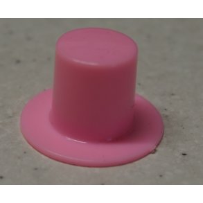 Hj hat, lyserd plast m/skygge, hul 13mm, skygge 27mm, hjde 18mm