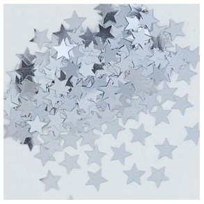 pailletter 7mm, slv stjerner ca. 6g