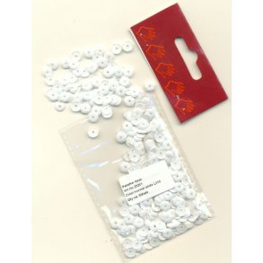pailletter 5mm, hvid ca. 12g