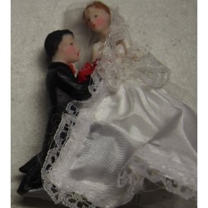 Bruddepar figur til fx kage, 8x6cm, 1 stk