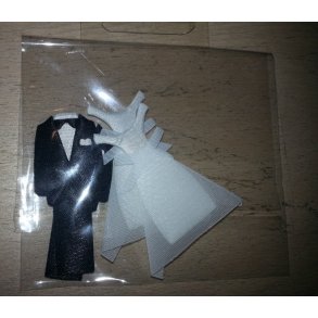 Brudepar t�j, 2 m�nd, 2 kvinder, 5,5x4cm, 4stk