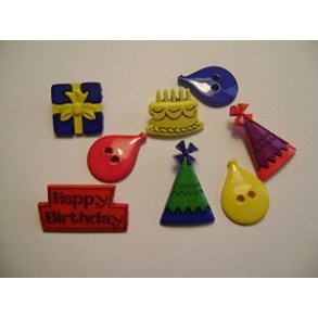 Plastknap Favorite Findings Nr 92 Birthday par