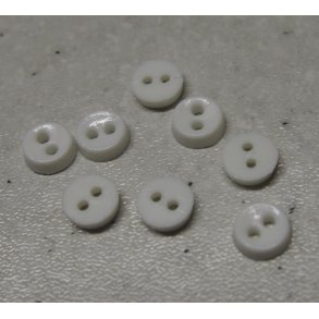 Plastknap �6mm hvid 10stk