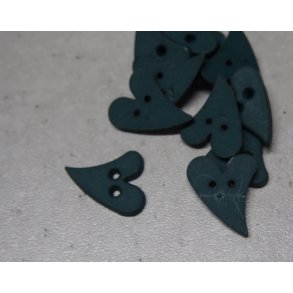 Plastknap 15x20mm gr�n hjerte