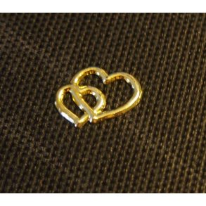 Plast dobbelthjerte 19x15x1mm guld-farvet