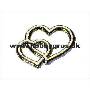 Plast dobbelthjerte 19x15x1 s�lv-farvet