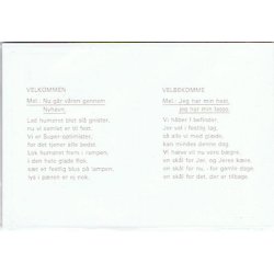 Bordkort, velkommen/velbekomme, 15x10cm,10stk