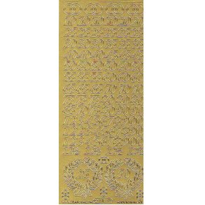 Stickers - Tal, 10-90, 25/50 i krans, 12½, guldfarvet