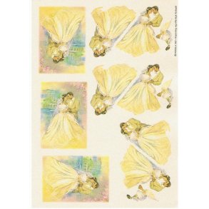 3D ark - Bryllup, brudepar, glimmerpapir