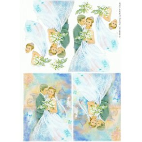 3D ark - Bryllup, brudepar, hestevogn