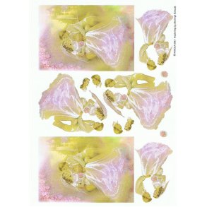 3D ark - Bryllup, brudepar, lyser�de/beige farver