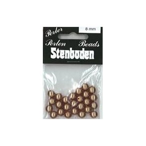 Voksperle, glas, guld, 20stk, 8mm hul �1