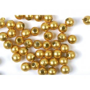 Voksperler, mat guld, 8mm hul �2, 25g