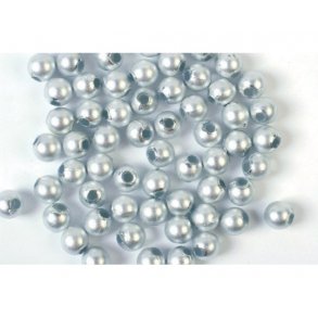 Voksperler, mat s�lv, 8mm hul �2, 25g