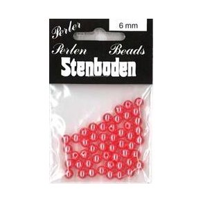 Voksperler, laks, 6mm hul �1, 50stk