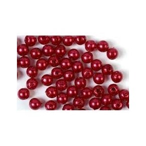 Voksperler, glas, rd blank, 4mm hul 1, 70stk