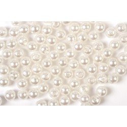 Voksperler, hvid, 5mm hul 0,5mm, 12g