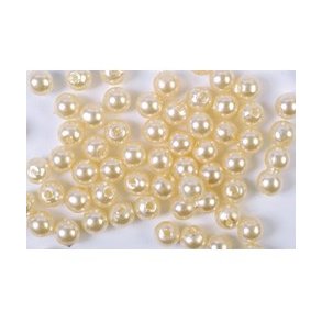 Voksperler, creme, 4mm hul �1, ca 100stk