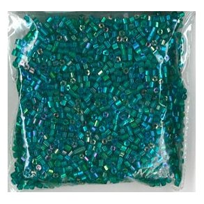 R�rperle, 2mm hul �1, turkis iris, ca 40g