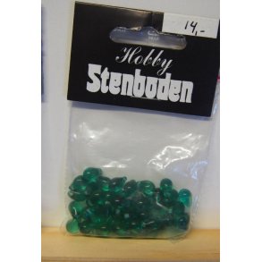 Glasdrber, 6x9mm hul 1, mrk grn, 50stk