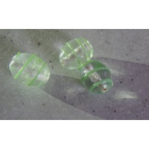 Glasperle, cylinder m/grnt mnster, hndlavet 12