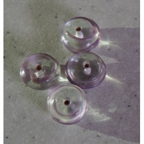 Glasperle, knap m/lilla mnster, hndlavet 15