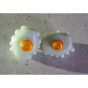 Glasperle, lys bl cylinder m/bl farver mnster, h