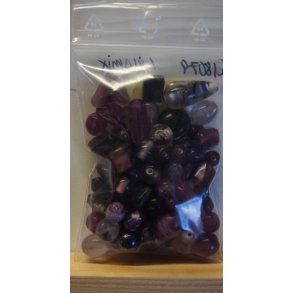Indiske glasperler, lilla mix, 50g