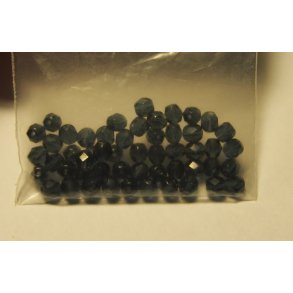 Glasperler, facet, sort, 50 stk hul 3mm