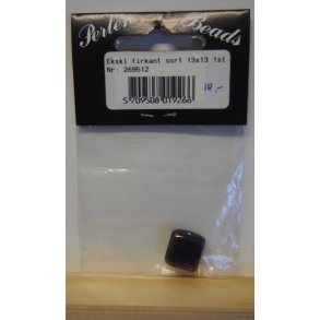 Eksklusivt glasfirkant sort 13x13mm