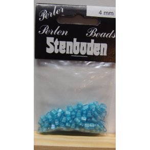Kubeperle, turkis, 4mm hul �2, ca 100stk