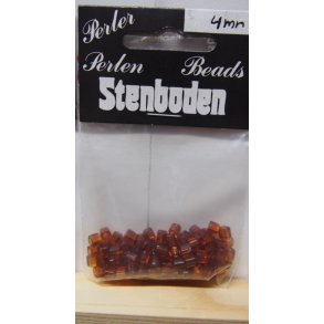 Kubeperle, topas, 4mm hul �2, ca 100stk