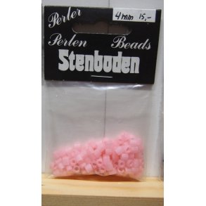 Kubeperle, mat pink, 4mm hul �2, ca 100stk