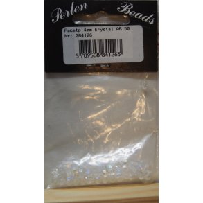 Glasperler - facet, 4mm, krystal AB, 50stk