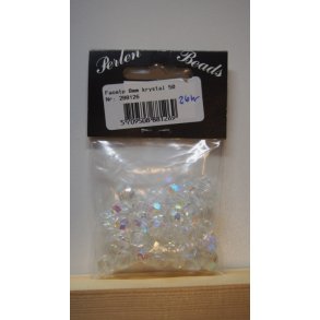 Glasperler - facet, 8mm, krystal, 50stk