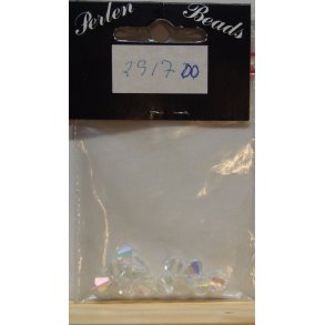 Glasperler - facet MC rondell, 7mm, krystal, 12stk