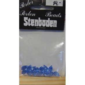 Glasperler - MC drbe, 10x6mm, safir, 14stk