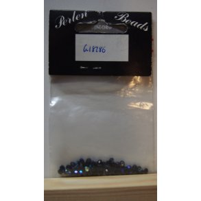 Glasperler - facet, 3mm, metal multi, 50stk