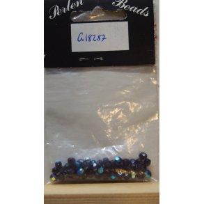 Glasperler - facet, 4mm, metal multi, 50stk