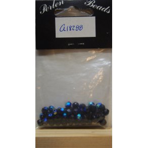 Glasperler - facet, 5mm, metal multi, 50stk