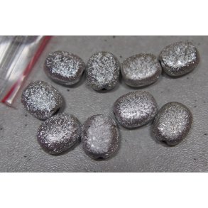 S�lv perle, knap, plast, �6x2mm/�1mm, 20stk