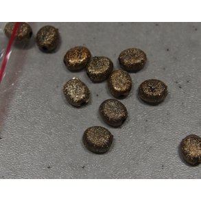 Bronze perle, knap, plast, �6x2mm/�1mm, 20stk