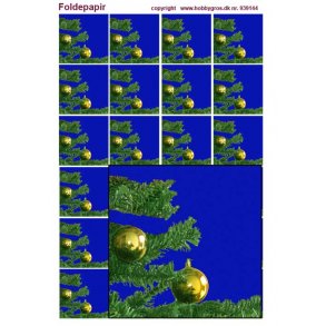 Foldepapir, jul, gran, kugle, bl�