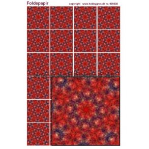 Foldepapir, kalejdoskop, r�d