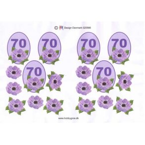 3D ark - Fdselsdage, 70 r, lilla, tal