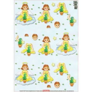 3D Pergament engel i gul, 90g