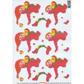 3D Pergament babynisse med bamse, 90g