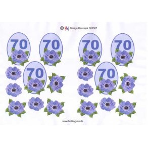 3D ark - Fdselsdage, 70 r, bl, tal