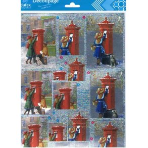 3D ark - udstanset, Vinterb�rn, jul