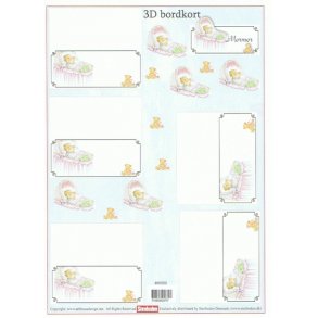 Bordkort m/vugge og pige